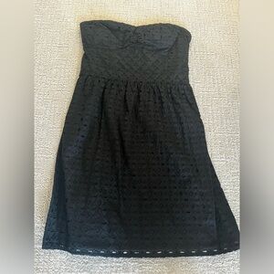 Black Strapless Sweetheart Knee-Length Dress